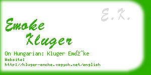 emoke kluger business card
